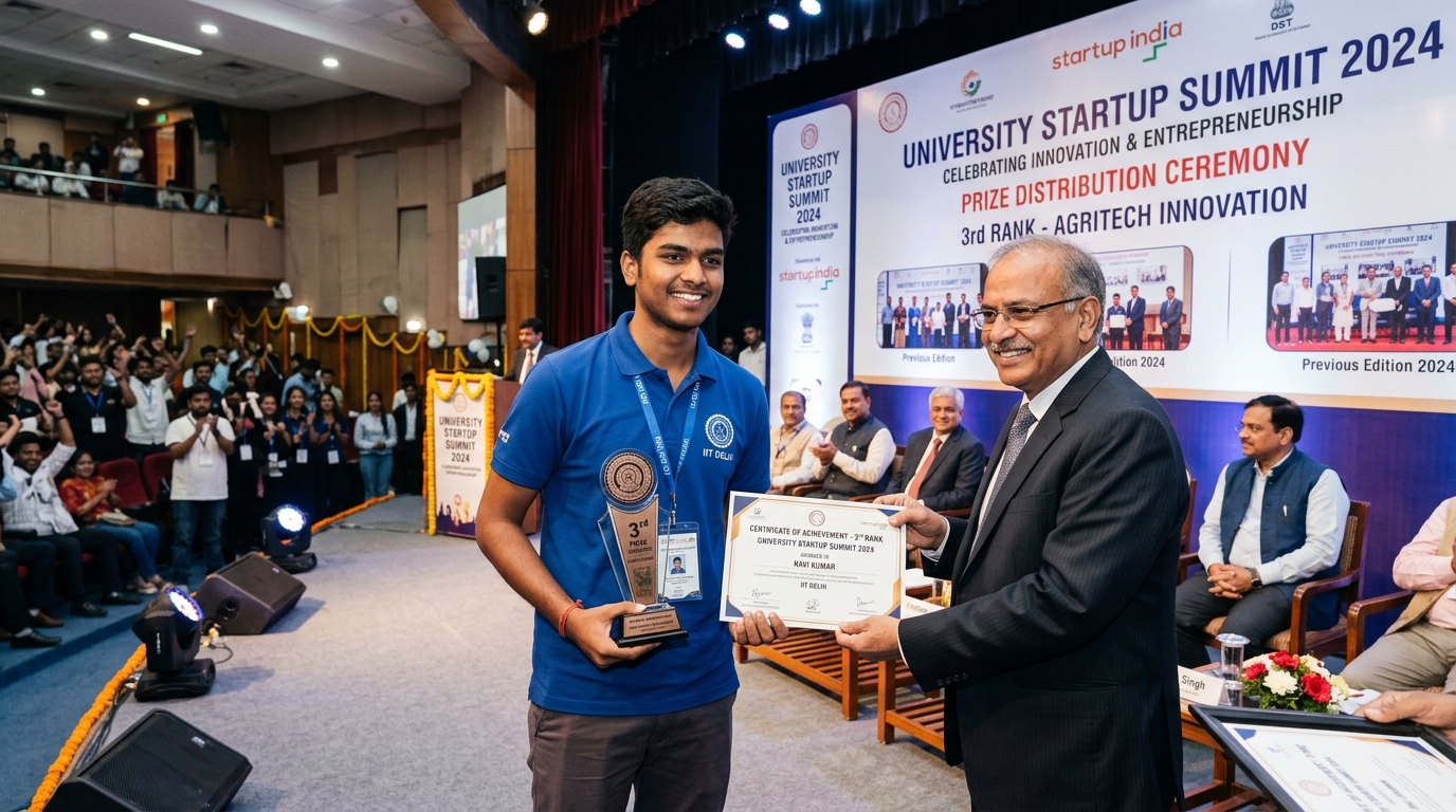 3rd Rank in National-Level Ideathon (Agritech Domain)